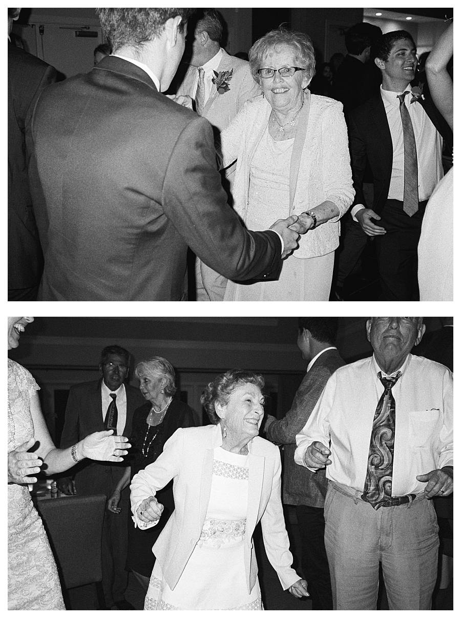 grandparents grandma wedding reception black and white film contax t3